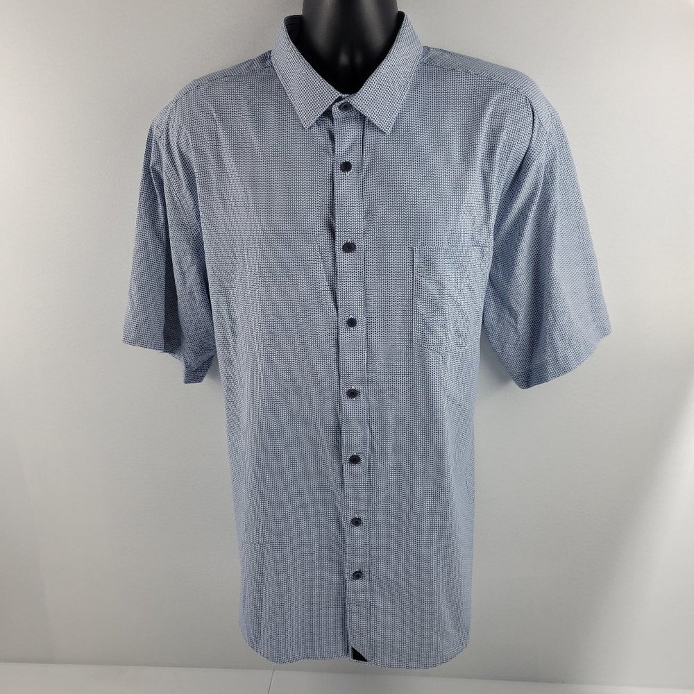 Untuckit 3XL blue plaid button down shirt 421 Tall 3XLT mens